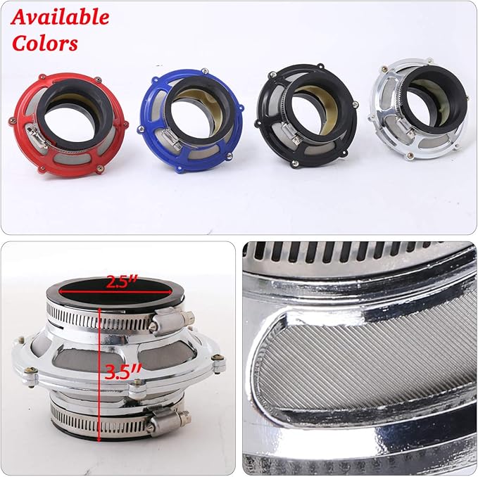 Universal 3" Cold Air Intake Hydro Lock Prevention Bypass Valve Filter