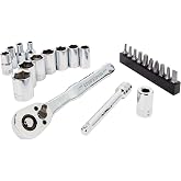 CRAFTSMAN Socket Set, 24-Piece, 1/4 Inch Drive, Metric, Includes Storage Case, 90-Tooth (CMMT12110LZ)