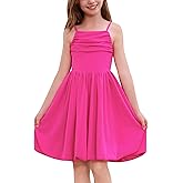IBAKOM Girl Sleeveless Formal Party Dress Ruffle Smocked Flower Bud Skirt Teen Fancy Pageant Homecoming School Prom Dress