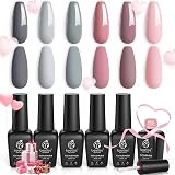Beetles Gel Polish Bridesmaid Beauty 6-Color Nude Gray Pink Set 683-688