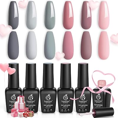 Beetles Gel Polish Bridesmaid Beauty 6-Color Nude Gray Pink Set 683-688