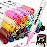 botkc Chalk Markers - 30 Washable Liquid Chalk Markers for Blackboard,Window Markers Paint Pens with Reversible Tip, Chalk Markers for Chalkboard Signs, Teachers, Windows, Glass, Calendar, Menu