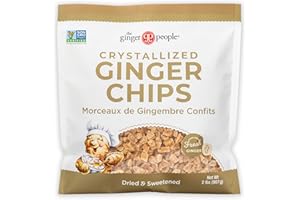 The Ginger People Crystallized Ginger Chips 2lb Bag, Non-GMO, Gluten-Free, Vegan, Bite-Sized Candied Ginger for Snacking, Baking, Cookies & More, 2lb Bag (Pack of 1)