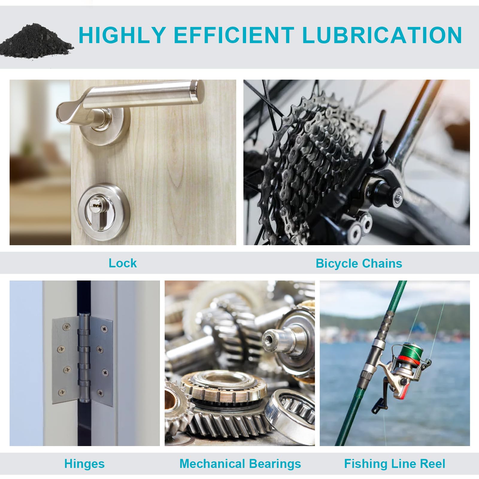 1LB Pure Graphite Powder,3000 Mesh Microfine Dry Graphite Lubricant Powder for Locks,Pinewood Cars,Bearings,Reels,Sketches,Paintings