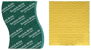 Scotch-Brite Scrub Pad Large (Pack of 3) and Sponge Wipe Large (Pack of 3)