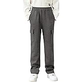Arshiner Boys Cargo Pants Kids Elastic Waist Casual Athletic Jogger Sweatpants Open Bottom Baggy Pants with Pockets