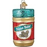 Old World Christmas Jar of Peanut Butter Glass Blown Ornament for Christmas Tree, Handcrafted Holiday Decoration, Food Collection