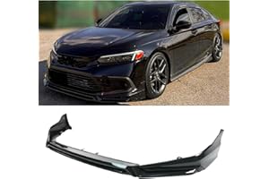sosega Front Lip 4 Piece Compatible with Honda Civic Sedan Hatch 2022-2024 Yofer V3 Style Winglet Front Bumper Lip Splitter (Glossy Black)