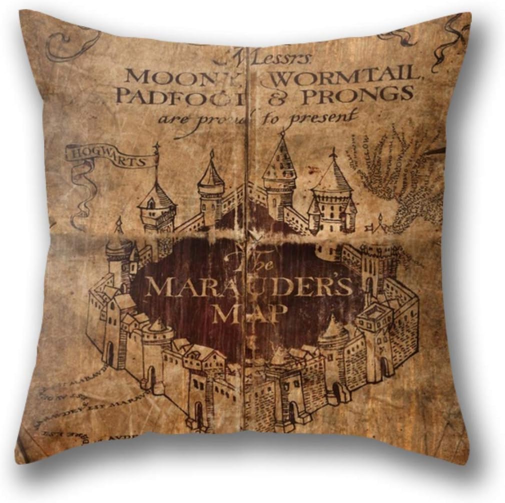 HFYZT Marauders Map Pillow Cover Standard Throw Pillowcase 18X18 Inch