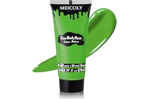 MEICOLY Light Green Face Body Paint(2.37Oz),Christmas Stocking Stuffers,Lime Green Face Paint for Halloween SFX Witch Elphaba Makeup,Camouflage Hunting Hulk Gamora,St Patrick's Day Accessories