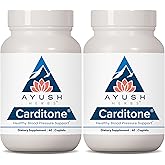 Ayush Herbs Carditone - Natural Heart Health Supplement for Women & Men, BP Formula, Holistic Heart Supplement with Rauwolfia, Arjuna, Calcium, and Magnesium - 60 Vegetarian Caplets (2 Count)