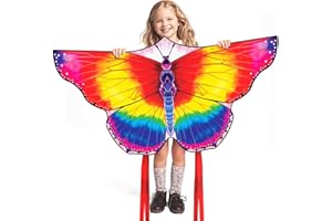 FejoHify Large Butterfly Kite for Kids & Adults, 55" x 28" Easy to Fly Single Line Kite for Kids Ages 4-8, 8-12, Comes with 300 FT Kite String Handle