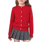 Hvididan Girls Cardigan Sweater School Uniforms Toddler Long Sleeve Button Knit Solid Sweaters Tops