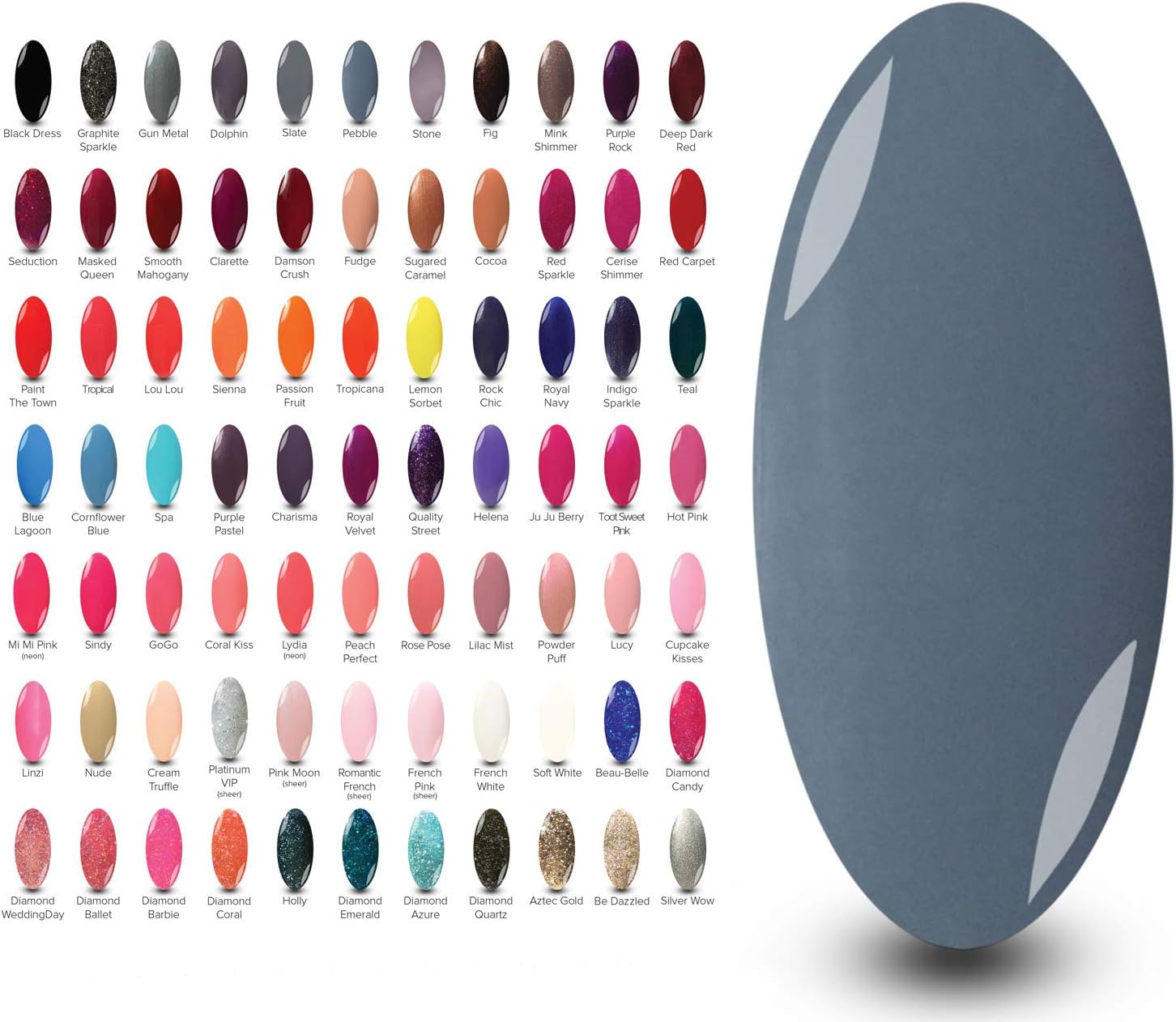 NYK1Pebble Grey Gel Nail Polish - (Pebble) Dark Smooth Glossy Bold Gray Nailac Blue undertone UV LED Gel Polish Gel Lamp Curing Soak Off Varnishes