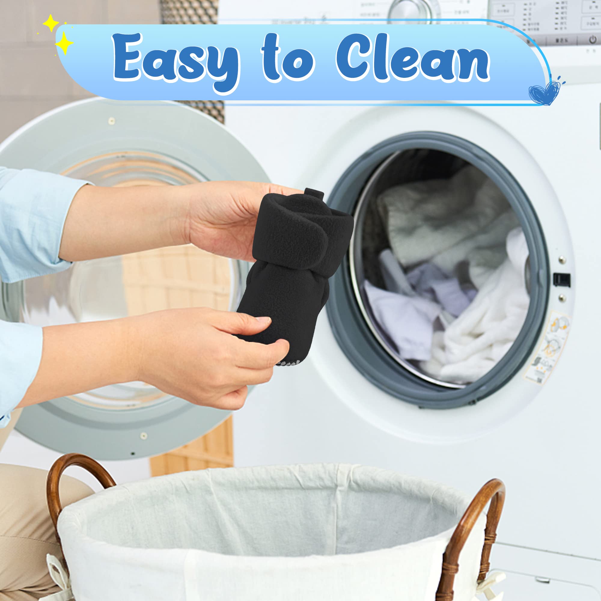 Pro Goleem Fleece Baby Booties, Warm Cozy Baby Slippers, Stay On Sock Shoes, Easy to Put on, Unisex Baby Gifts, Soft Non-Slip Adjustable Newborn Boots for Boys and Girls