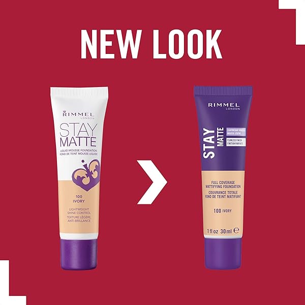 RIMMEL STAY MATTE FOUNDATION, LIGHT PORCELAIN, 1 FLUID OUNCE