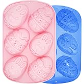 Easter Chocolate Molds Silicone Large, 3.5" Easter Egg Molds for Chocolate Baking Soap Gummy Candy Resin Wax Melts Ice Cube Jelly