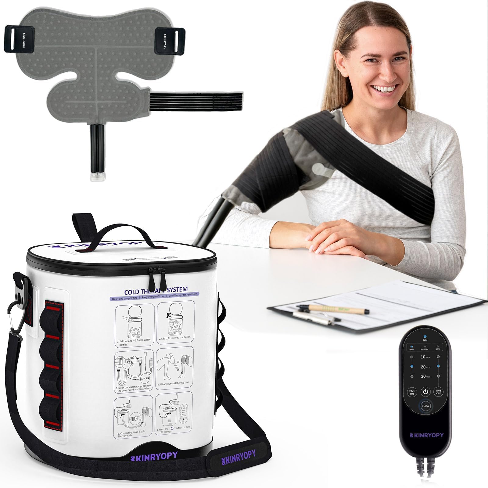 Photo 1 of Cold Therapy Machine for Shoulder with Programmable Timer, Portable Ice Machine for Shoulder After Surgery, Lightweight Replacement Recovery System, Cryotherapy Pain Relief w/Compression Pad