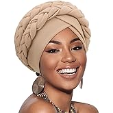 African Women Turban Caps Pre-Tied Twisted Turbans Head Scarf for Women Hair Wraps Cover Beanie Cancer Chemo Headwear