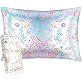 Miss Adola 1 Pack Kids Pillowcase - 30"x20" Queen Mulberry Silk Pillow Case for Hair and Skin 19 Momme Cute Cartoon Kawaii Fun Pillowcase for Teens Boys Girls, Fish Tail