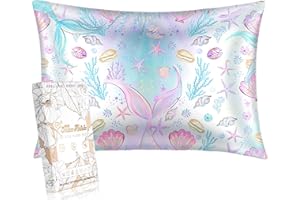 Miss Adola 1 Pack Kids Pillowcase - 30"x20" Queen Mulberry Silk Pillow Case for Hair and Skin 19 Momme Cute Cartoon Kawaii Fun Pillowcase for Teens Boys Girls, Fish Tail