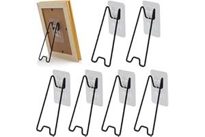 6-Pack Adjustable Picture Frame Easel Stands, Heavy Duty Stainless Steel Photo Frame Holder Back with Self-Adhesive for 5.9 t