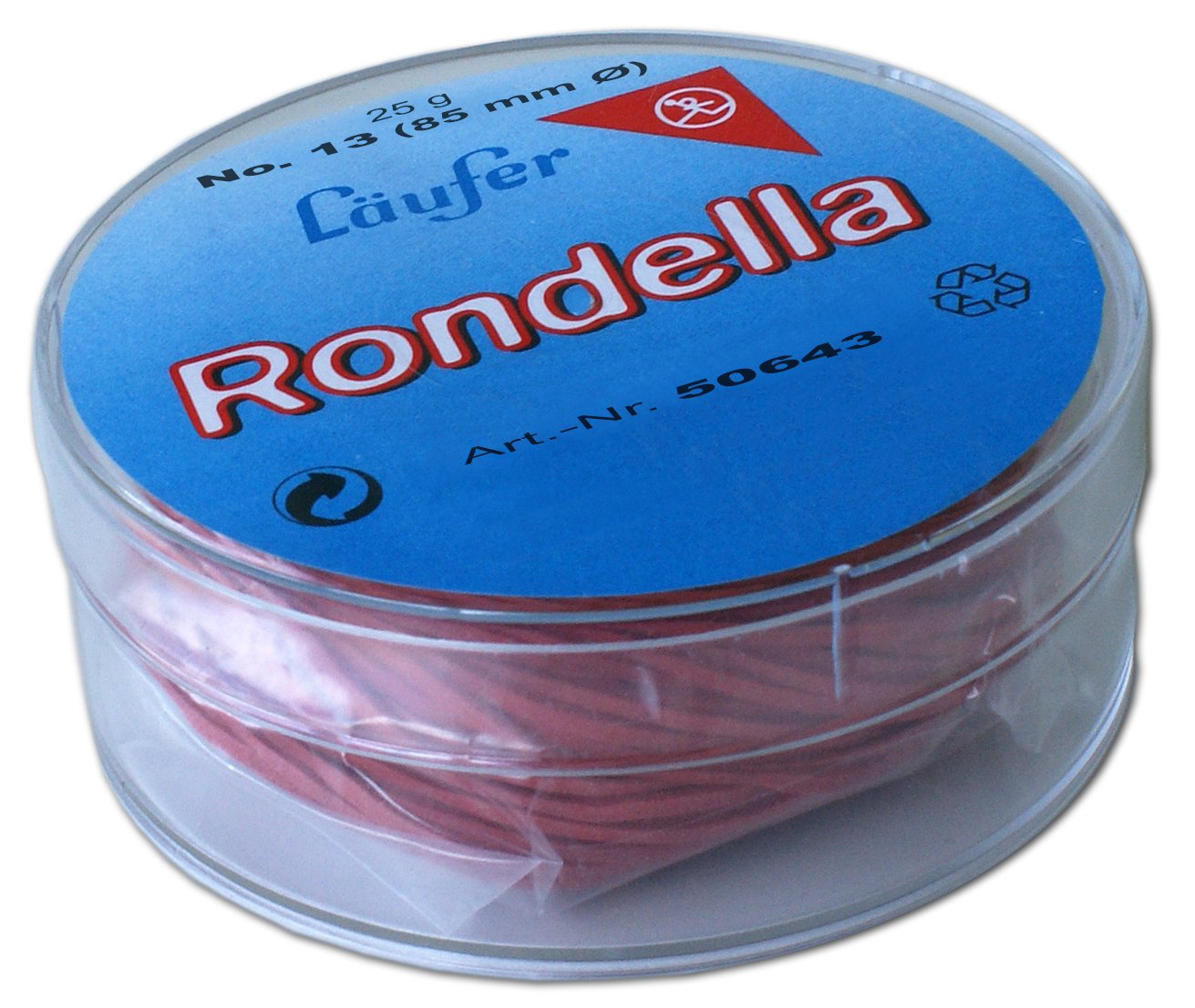 Rondella Runner Rubber Rings 25 g round tin 85 mm Ø