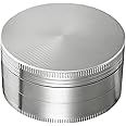 Matoolser 3 Inch Spice Grinder Large 3 Pieces (Silver)