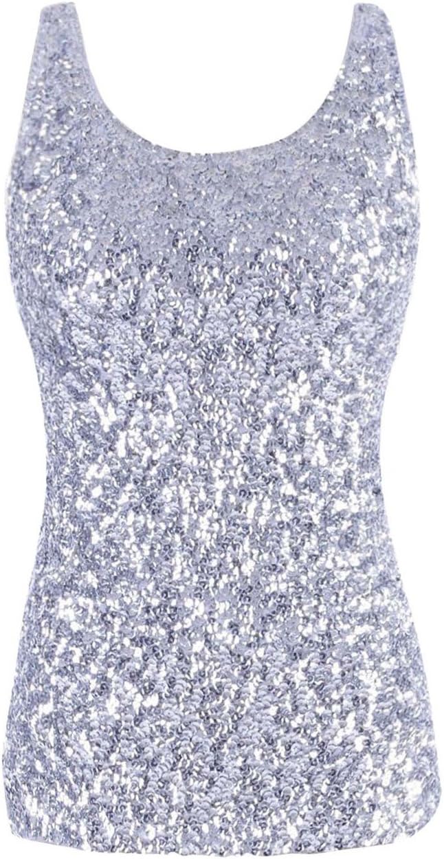 kayamiyaWomen's 1920s Sparkly Sequin Top Glitter Rave Party Vest Tank Tops