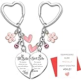 ITHKIRHO Bestie Friend Gifts Friendship Keychains - 3 Pcs Birthday Gifts Matching Key Ring Card Friendship Girls Friends Stuff For Women Her Work Besties Graduation Christmas Presents