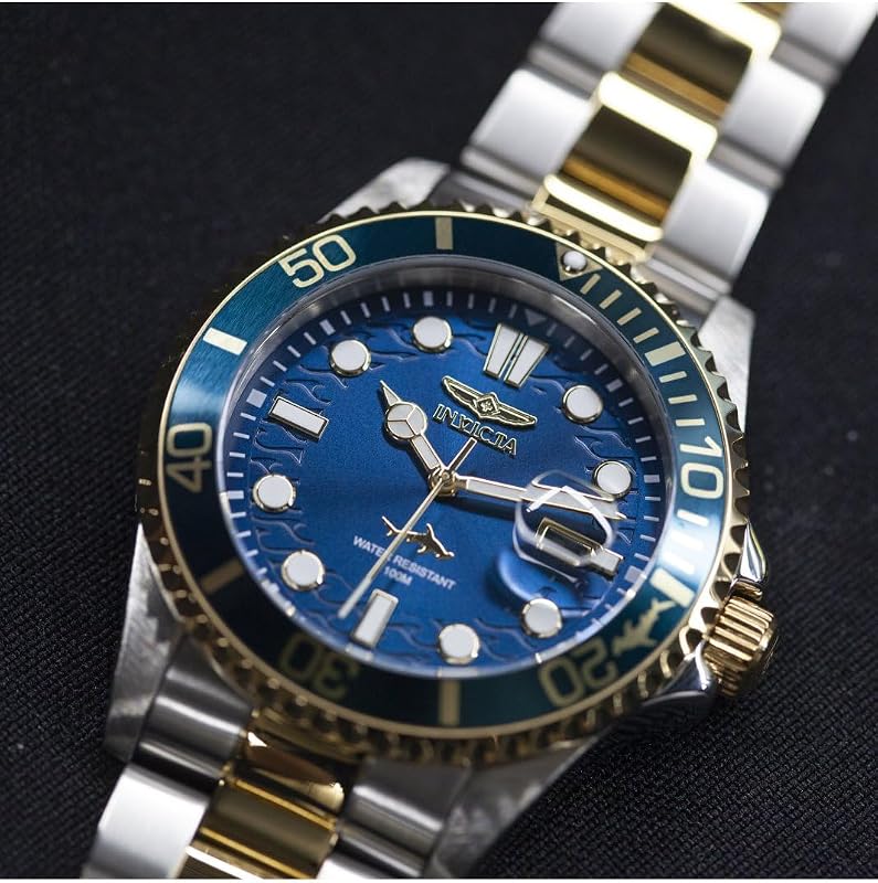 Pro Diver - Orologio da Uomo in Acciaio Inossidabile con Movimento al Quarzo, Bicolore/Blu - 43 mm
