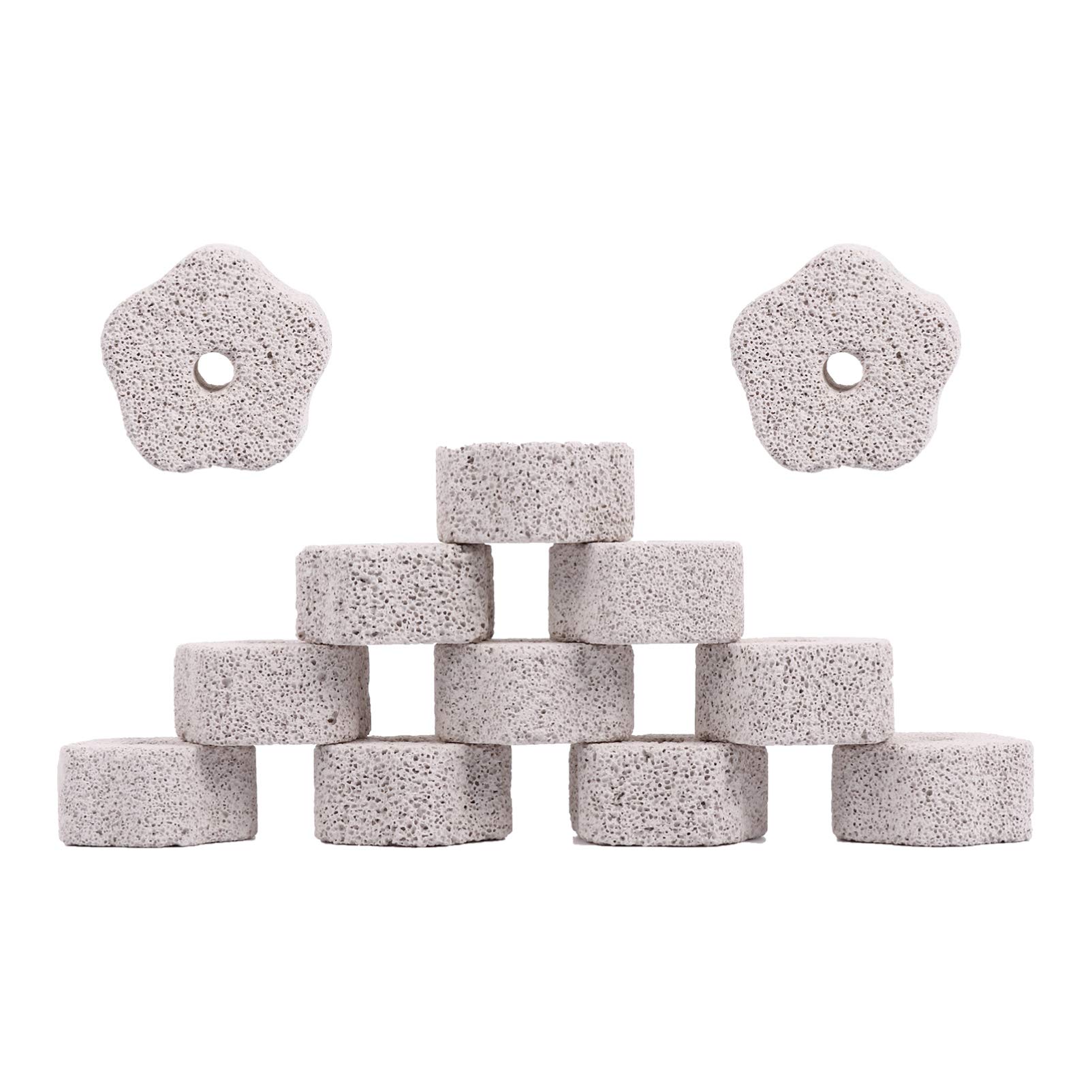 12Pcs Mineral Stone Chew Toy Hamster Bunny Teeth Grinding Block with Hole for Parrot Rabbit Teeth Molar Toy Accessory