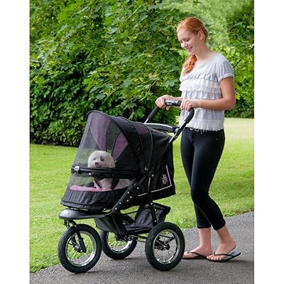 Pet Gear No-Zip NV Pet Stroller for Cats/Dogs, Zipperless Entry, Easy One-Hand Fold, Air Tires, Plush Pad + Weather Cover Included, Optional Divider