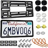 ZXFOOG Front License Plate Mounting Kit- Bumper License Plate Bracket Holder & Matte Black Aluminum Tag Frame, Universal 2 Drill Hole Adapter for Car/Truck/Trailer