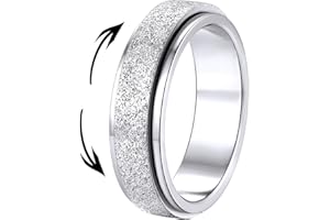 Supcare 4/6/8mm Band Ring,Stainless Steel Thumb Ring Women Rings for Anxiety,Size 7-14 (with Gift Wrapped)