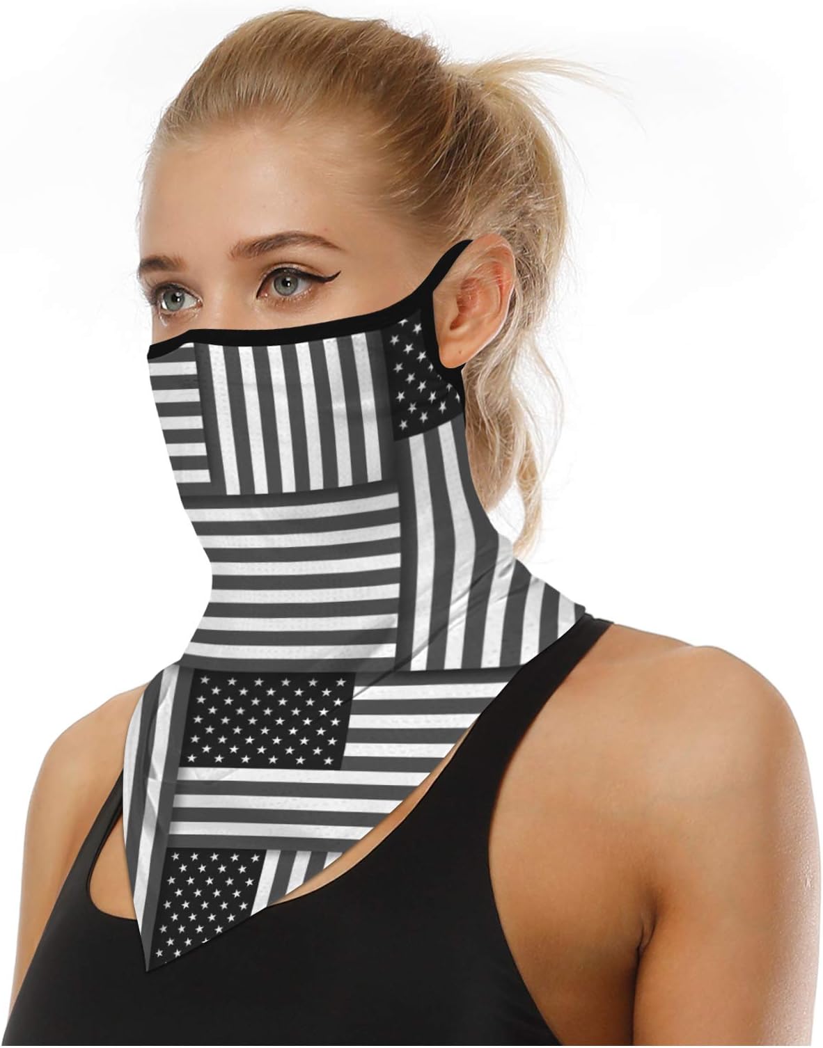 Face Bandana Neck Gaiter Face Scarf Ear Loops Balaclava for Dust Mask Man Woman