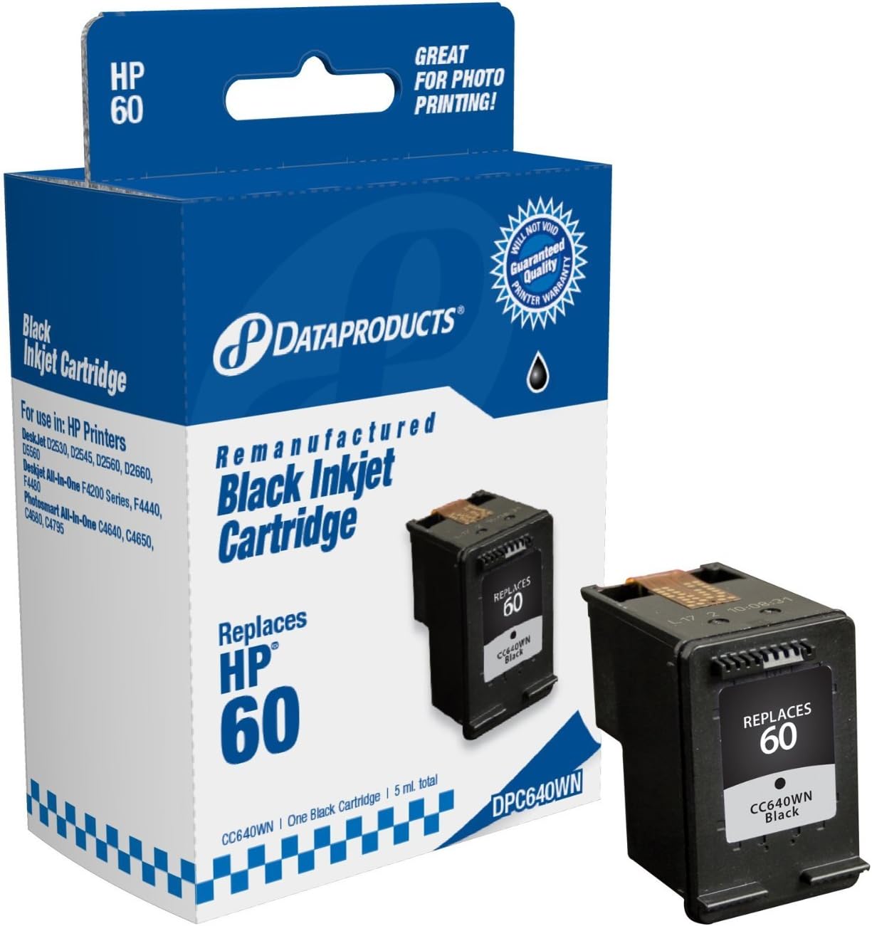 5 X Dataproducts DPC640WN Remanufactured Ink Cartridge Replacement for HP 60