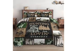 WeCozy Comforter Set King Size, Retro Mountains Gray Soft 3 Pcs Bedding Set with 2 Pillowcases for Kids and Adults, Deer Animal Tree Comforter Set for Bedroom Bed Decor