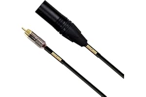 Mogami Gold XLRM-RCA-12 Unbalanced Audio Adapter Cable, RCA Male Plug to XLR-Male, Gold Contacts, Straight Connectors, 12 Foot