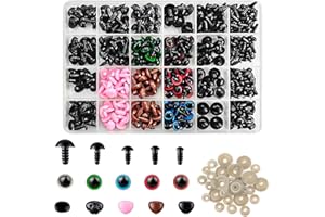 Safety Eyes, 668 Pcs Plastic Crochet Eyes and Noses with Washers for Amigurumi, Eyes for Crochet Animals Colorful Safety Eyes