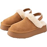Swalker Winter Slippers for Women – Warm Faux Fur Lined Snow Slippers with Non-Slip Sole, Indoor & Outdoor Platform House Slippers