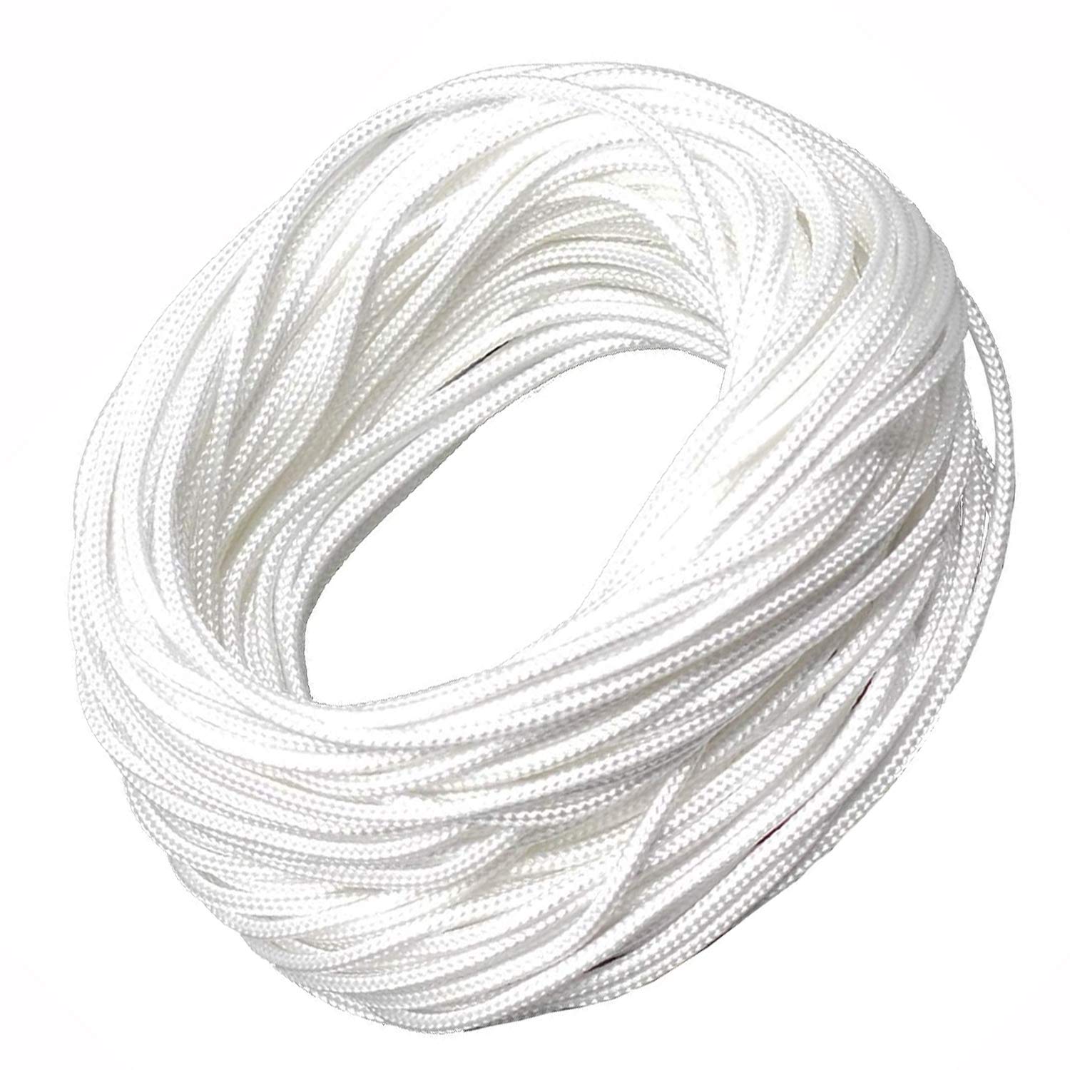 Cosotrish Roman Blinds Cord for Windows - White 2mm 20 Metres String for Austrian Festoon Cording Vertical Blind Replacement