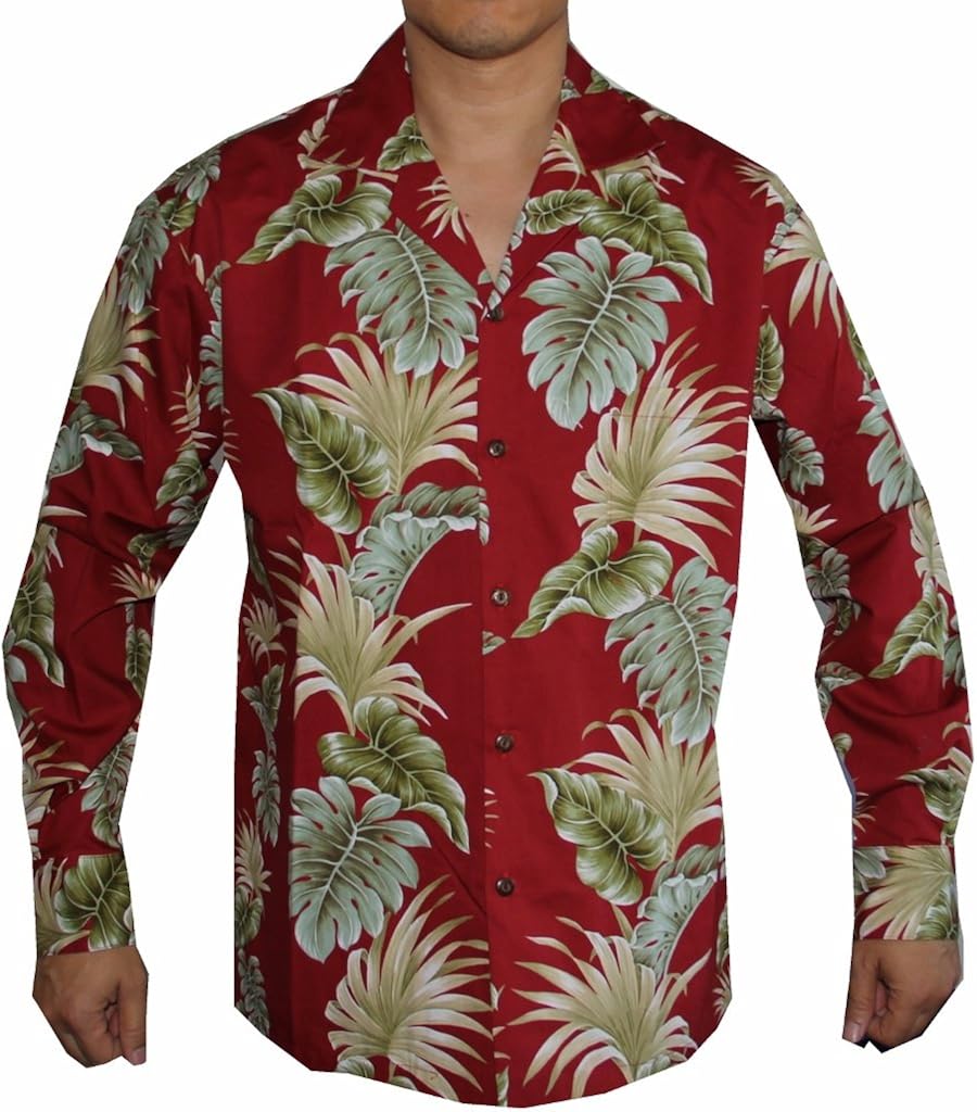 mens long sleeve hawaiian dress shirts