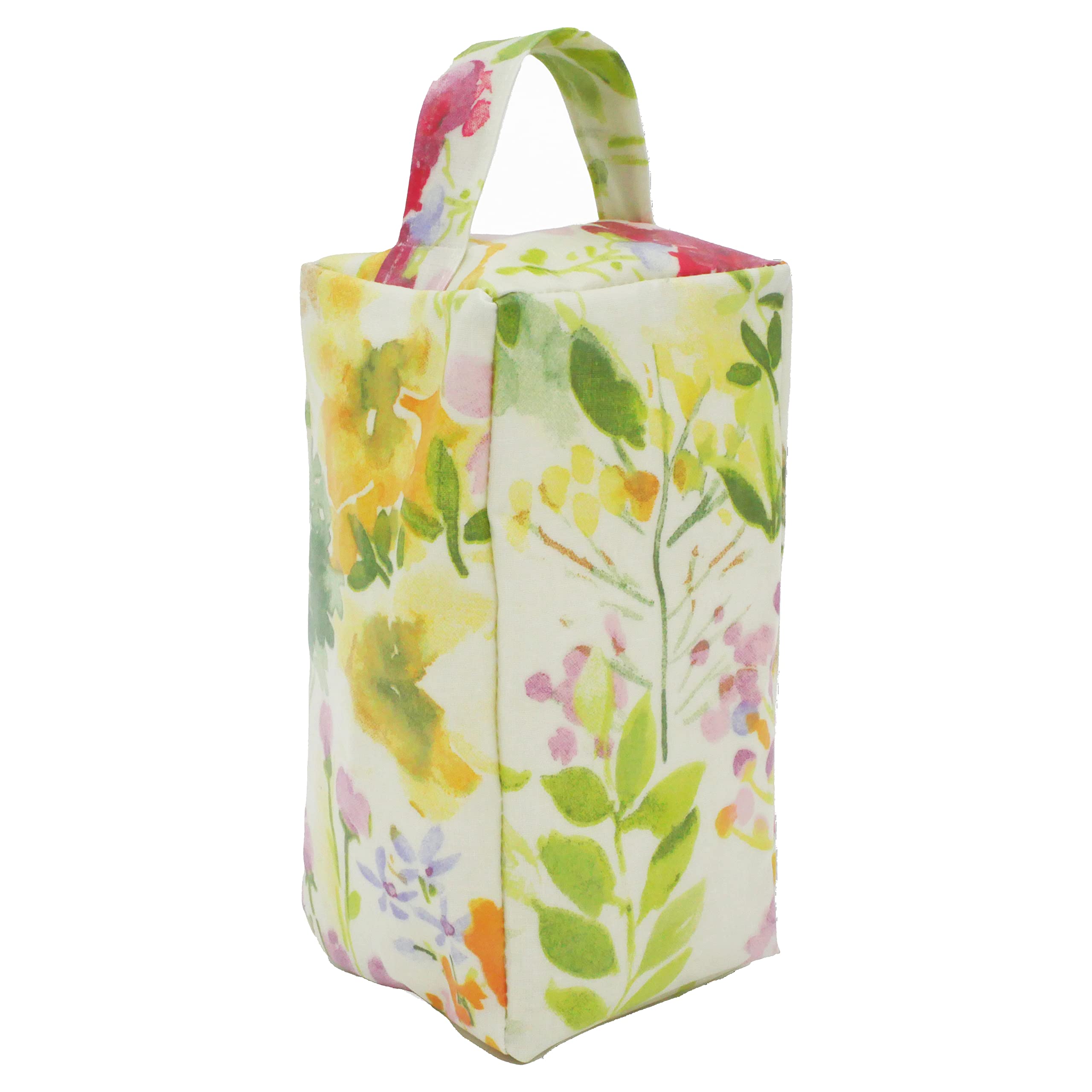 Fabric Door Stop, Tall Decorative Oilcloth Door Stopper for Outdoor, Indoor, Patio, Kitchen, Bedroom Use - 20cm/8in Tall Fabric Door Stop - Unfilled (Floral Watercolours) — image 1