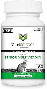Vetriscience Laboratories Nucat Senior Multi Vitamin For Cats 60 Chewable Tablets Pet Supplies Amazon Com Vetriscience Laboratories Nucat Senior Multi Vitamin For Cats 60 Chewable Tablets Pet Supplies Amazon Com