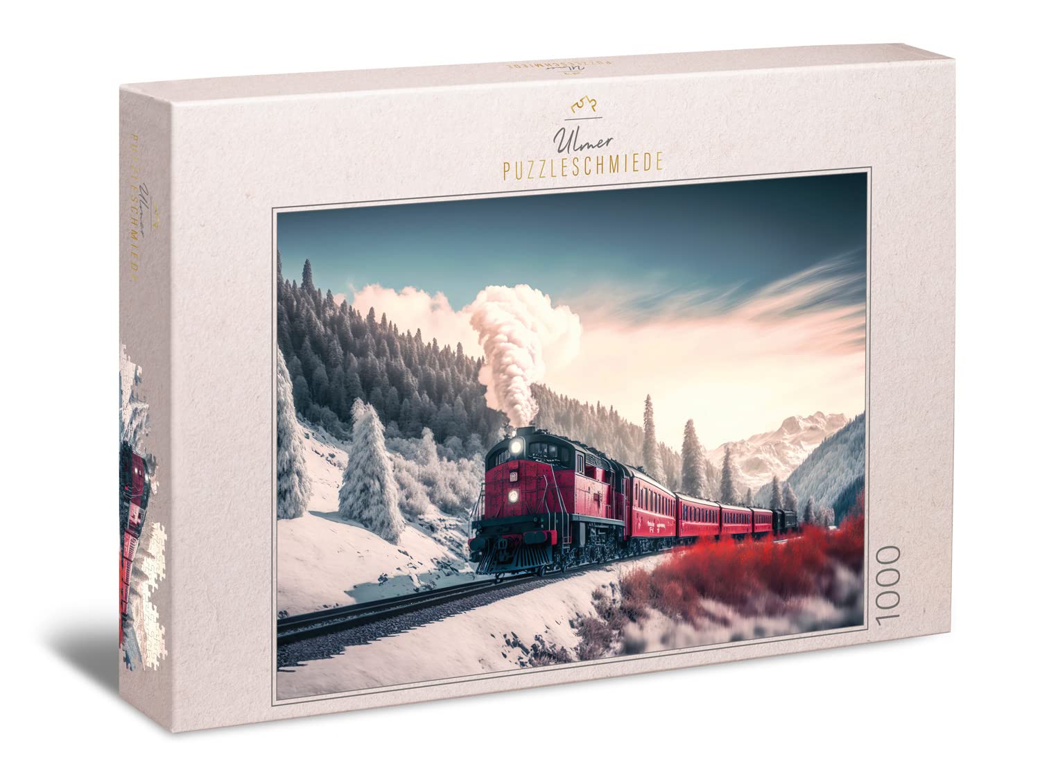 Ulmer Puzzleschmiede - Polar Express 1000pc Puzzle - Modern Classic Style - Cardboard Jigsaw Puzzle - Adult