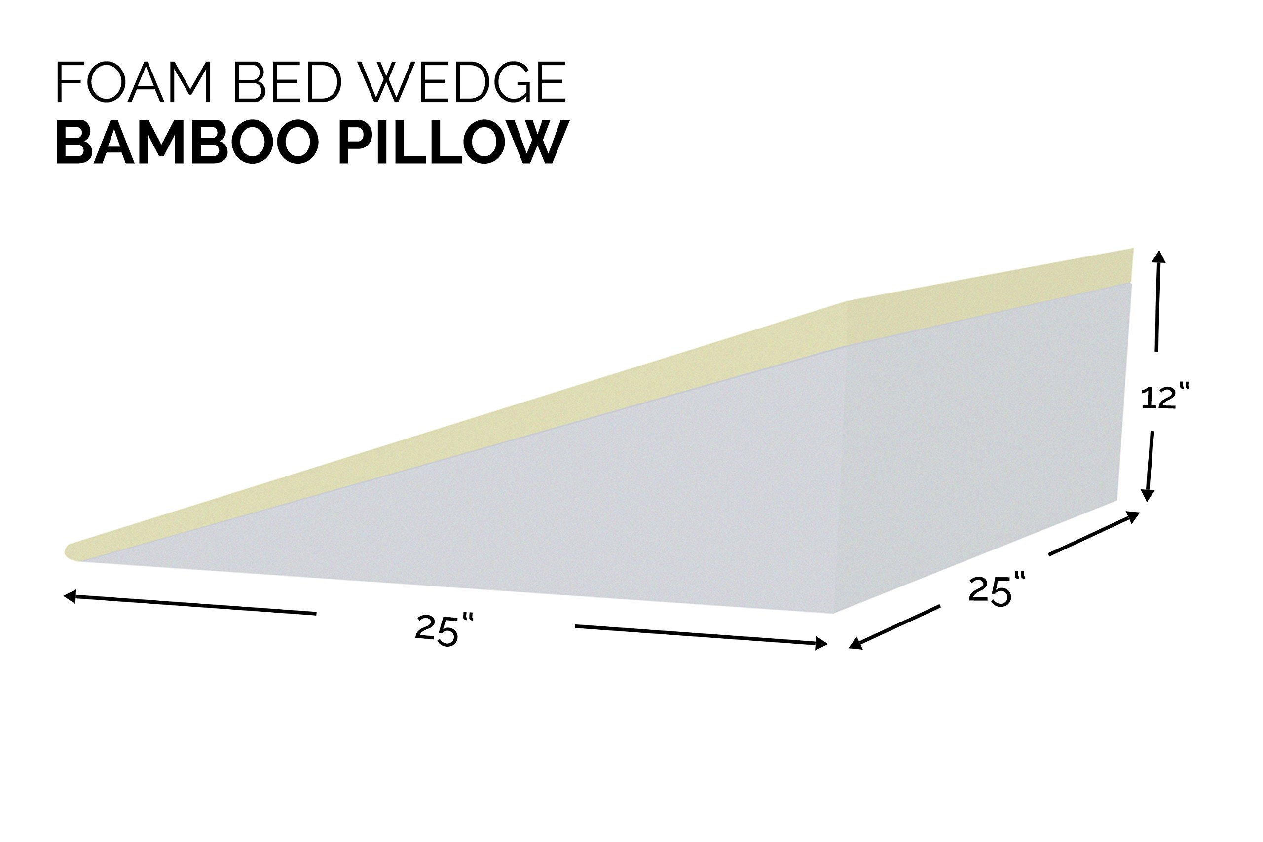 Relax Home Life Foam Bed Wedge Bamboo Pillow With 1.5 Memory Foam
