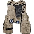 Tiger Trends Men Work Vest Pockets Utility Vest Tool Pockets Pro (Large, Khaki)