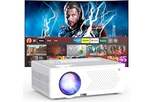 PURSHE 5G WiFi Bluetooth Movie Projector, Real Native 1080P 4K Outdoor Projector for Home Theater Movies, Synchronize Smartphone, Compatible with USB/TV Stick/HDMI