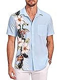 COOFANDY Men's Hawaiian Shirt Short Sleeves Printed
